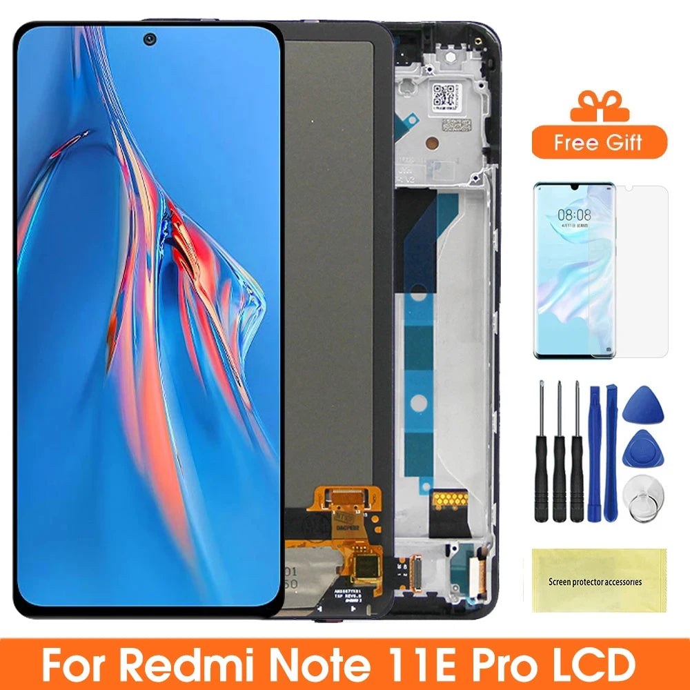 6.67" Screen for Xiaomi Redmi Note 11E Pro 2201116SC Lcd Display Digital Touch Screen with Frame Parts for Redmi Note11E Pro Xiaomi phone repair parts