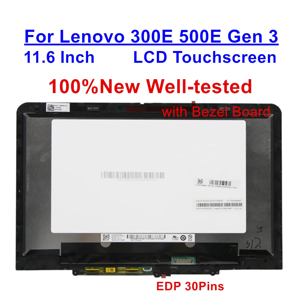 11.6 Inch for Lenovo Chromebook 300E 500E Gen 3 LCD Touchscreen Assembly w/Bezel Board 5D11C95890 5D11C95891 Lenovo laptop repair parts