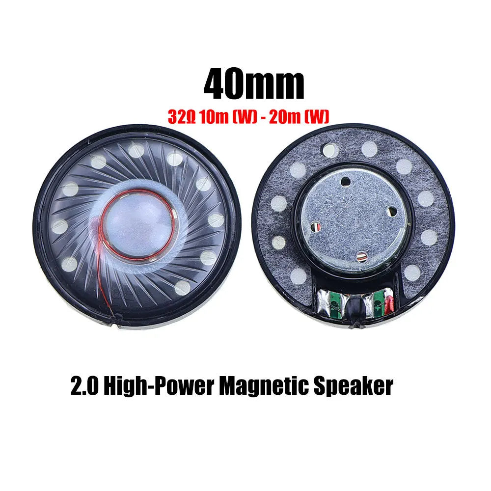 2pcs 32 ohm 32R 10m（W）-20m(W) 27mm 30mm 40mm 50mm Headset Driver Hifi Headphone Speaker Magnetic Noise Reduction Loudspeaker Game console repair parts