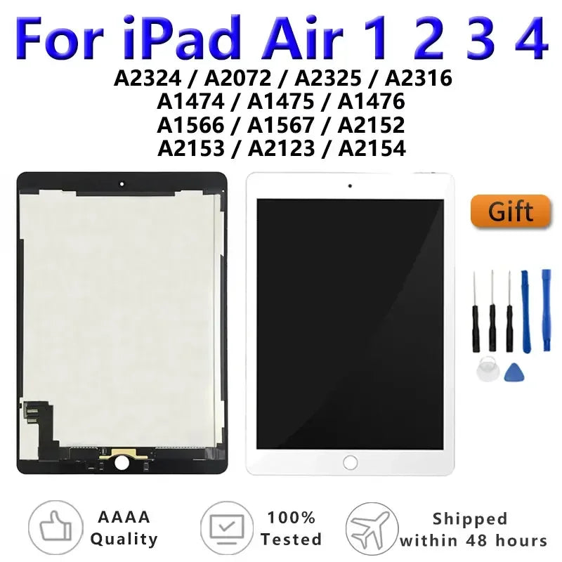 OEM LCD For Apple iPad Air 1 2 3 4 2019 2020 A2324 A1474 A1566 A2123 A2072 Touch Screen Digitizer Glass Assembly Replacement  iPad repair parts