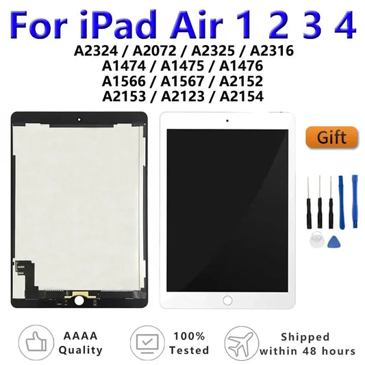 OEM LCD For Apple iPad Air 1 2 3 4 2019 2020 A2324 A1474 A1566 A2123 A2072 Touch Screen Digitizer Glass Assembly Replacement  iPad repair parts