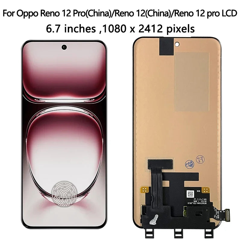 AMOLED For Oppo Reno12 (China) LCD Reno12 F LCD Display+Touch Screen For Oppo Reno 12 Pro (China) Replacement Oppo phone repair parts Realme phone repair parts