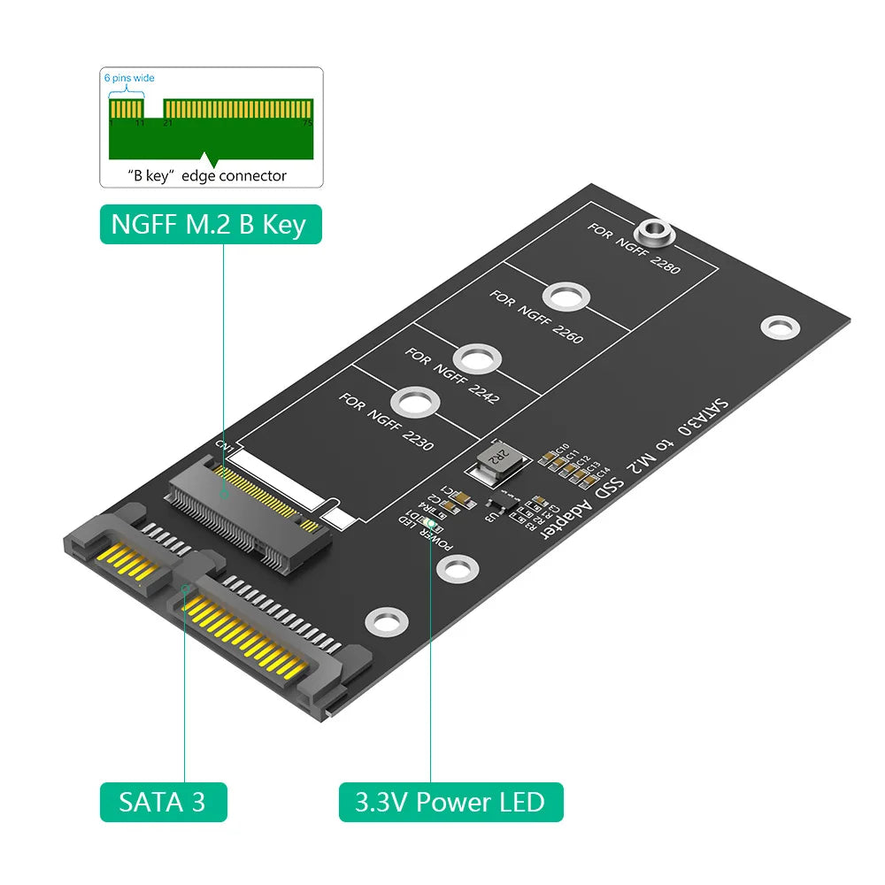 M.2 M2 NGFF SSD  to SATA 3.0 adapter card solid-state drive to SATA interface converter adapter connector Card For PC Laptop Laptop repair tools