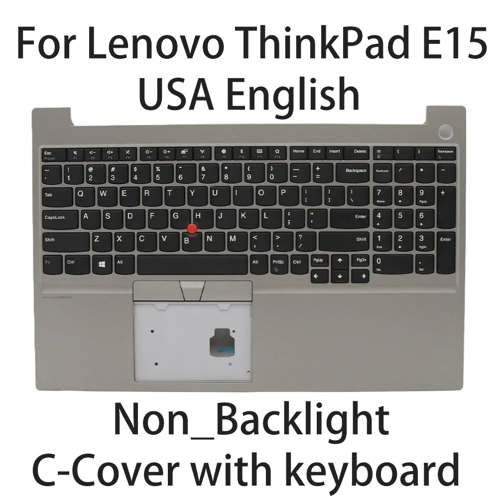 New For Lenovo ThinkPad E15 Laptop Silver keyboard C cover USA English Non_Backlight FRU:5M10V16930 Lenovo laptop repair parts
