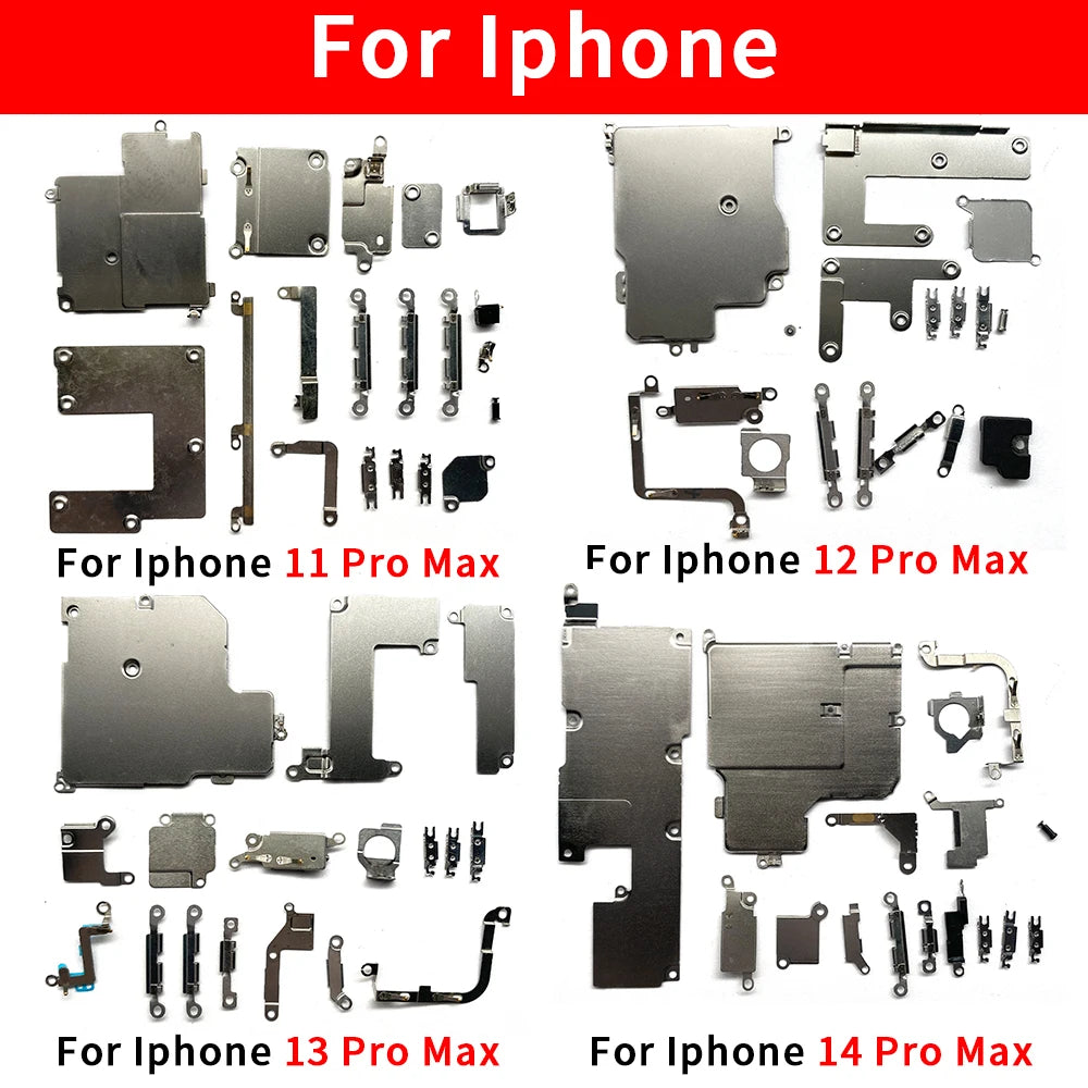 Full Inside Small Metal Holder Bracket Shield Plate Set Kit Full Screws Waterproof For iPhone 11 12 13 14 15 Pro Max 14 Plus iPhone phone repair parts