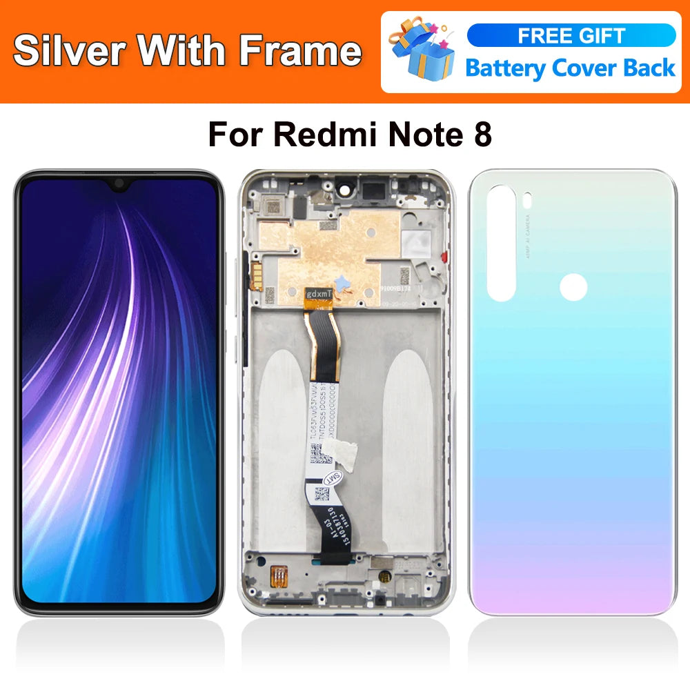 6.3''for Redmi Note 8 Lcd Screen Display Digital Touch Screen with Frame for Redmi Note 8 M1908C3JH M1908C3JG Replacement Xiaomi phone repair parts
