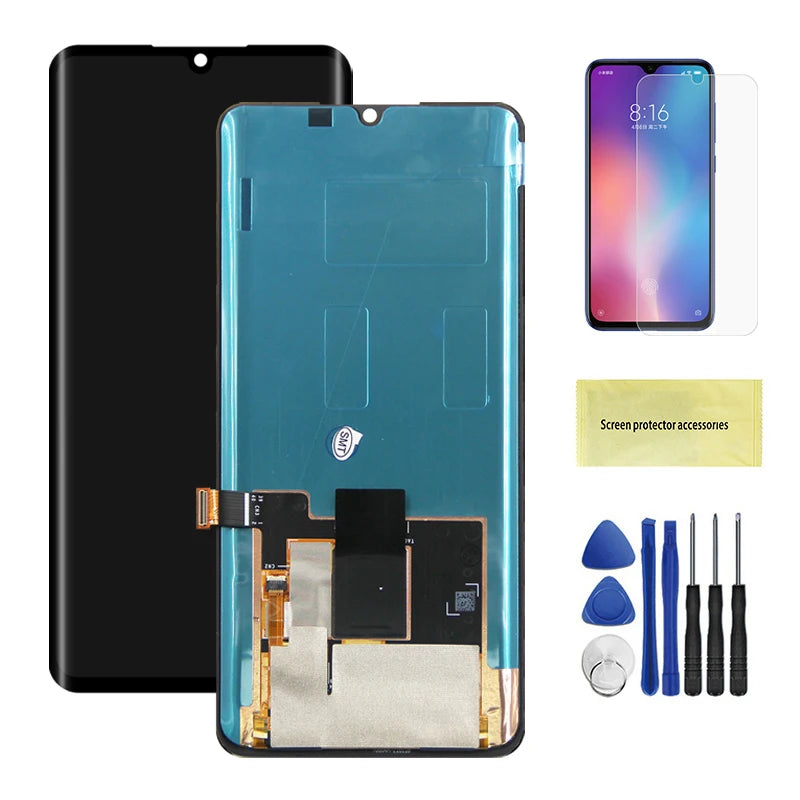 Super AMOLED for Xiaomi Mi Note 10 Lite Lcd Display Digital Touch Screen With Frame for Mi Note 10 Lite M2002F4LG M1910F4G Xiaomi phone repair parts