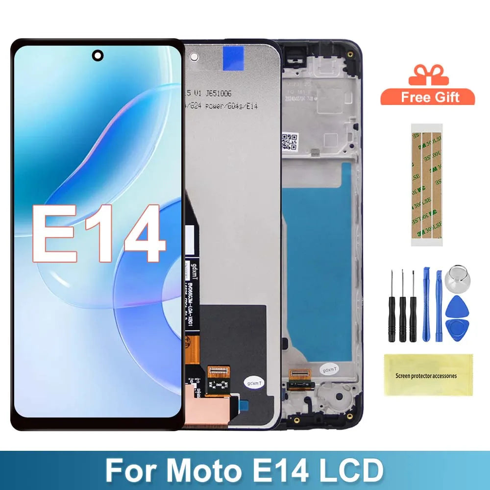 6.56" IPS For Motorola Moto E14 LCD Touch Screen Digiziter For Motorola Moto E14 XT2421-14 LCD Frame Assembly Replacement Parts Motorola phone repair parts