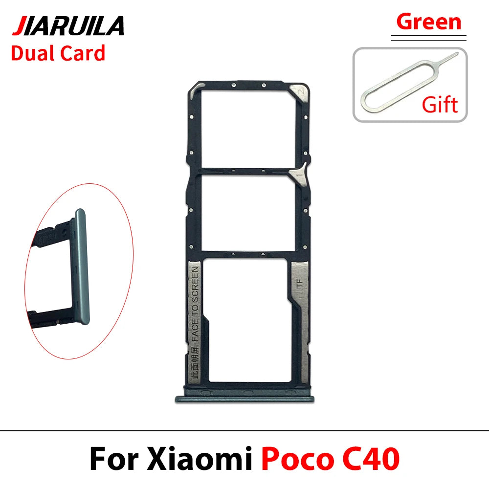 New SIM Card Slot SD Card Tray Holder Adapter For Xiaomi Poco C40 C65 C75 Repair Parts  Xiaomi  Xiao mi phone repair parts