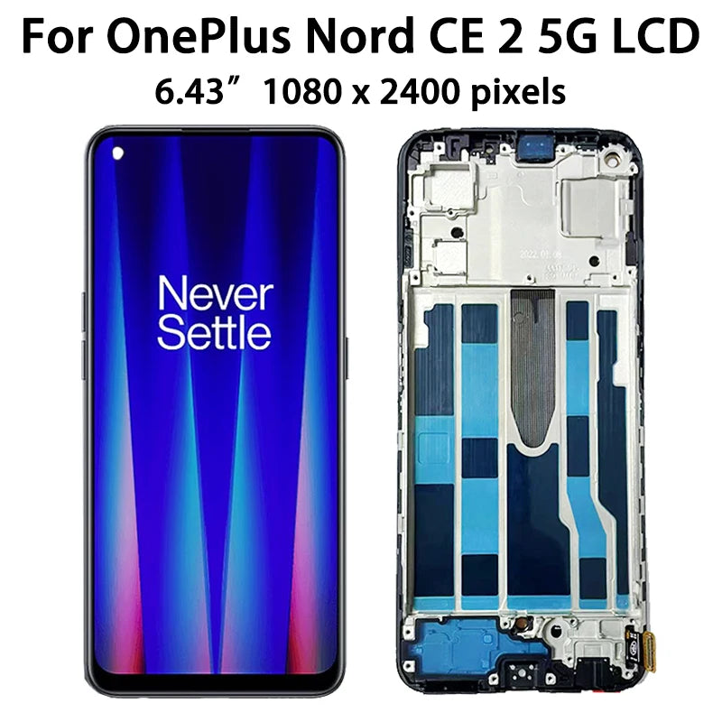 6.43"New AMOLED For OnePlus Nord CE 2 5G LCD Screen Display+Touch Panel Digitizer For OnePlus Nord CE2 5G IV2201 Display  OnePlus phone repair parts