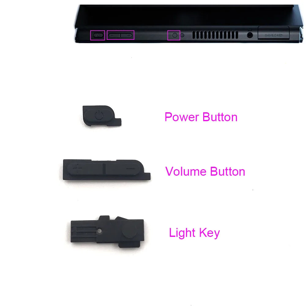 Metal Hinge With Back Cover For Nintendo Switch OLED Power Volume Buttons For OLED Anti-slip Pad Dust Net Bracket Replacement Game console repair parts