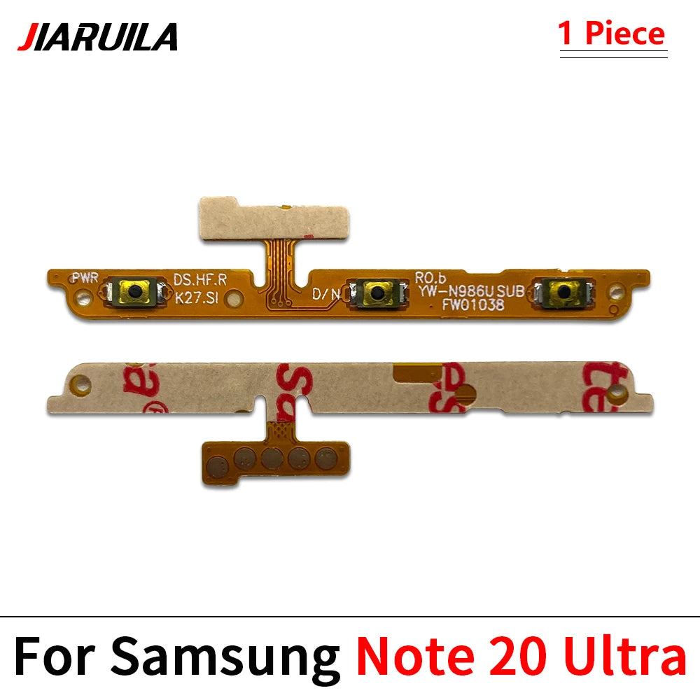 10Pcs, Volume Button Power Switch On Off Button Flex Cable For Samsung Note 10 Plus Lite Note 20 Ultra S20 S21 S23 Fe Samsung phone repair parts