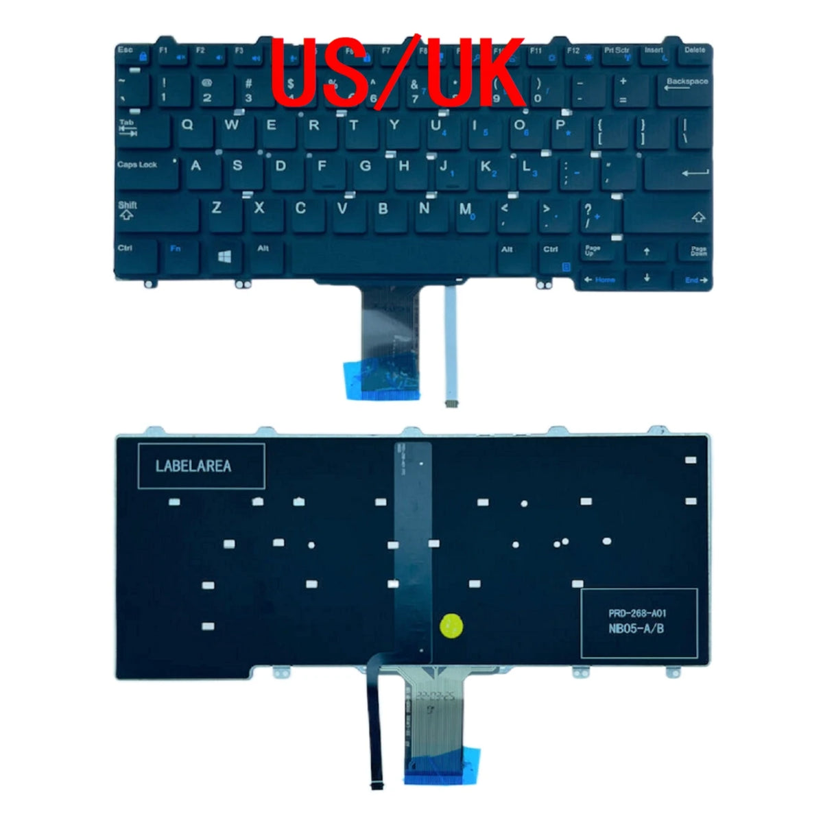 New US UK Laptop Backlit Keyboard For Dell Latitude E5270 E7270 XPS 12"inch E9250 Notebook PC ReplacementDell laptop repair parts