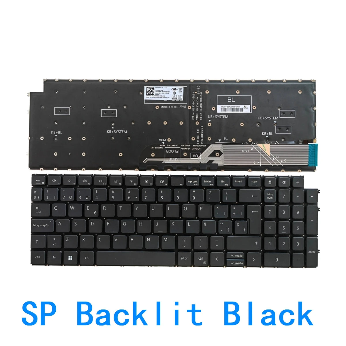 US RU SP AR BR Backlit Keyboard For Dell Inspiron 15.6"inch 3510 P112F 3511 3515 3525 5510 P106F 5515 5518 7510 16" inch 7610Dell laptop repair parts