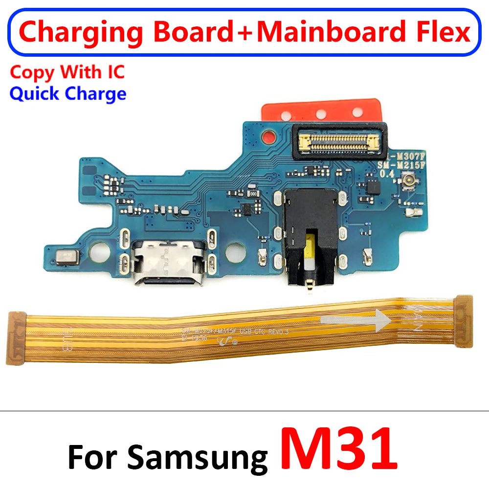 For Samsung M22 M31S M32 M51 M52 M10 M20 M30 M30s M21 M62 M53 5G USB Charge Port Dock Connector Charging Main Board Flex Cable Samsung phone repair parts