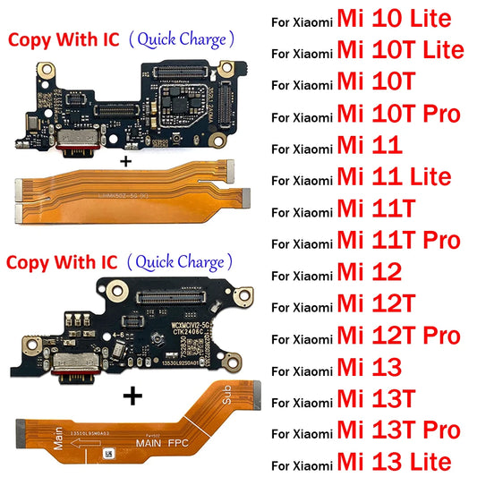 New USB Charger Charging Dock Port Connector Main Mainboard Board Flex Cable For Xiaomi Mi 10 10T 11 11T 12 12T 13 13T Pro Lite  Xiaomi  Xiao mi phone repair parts