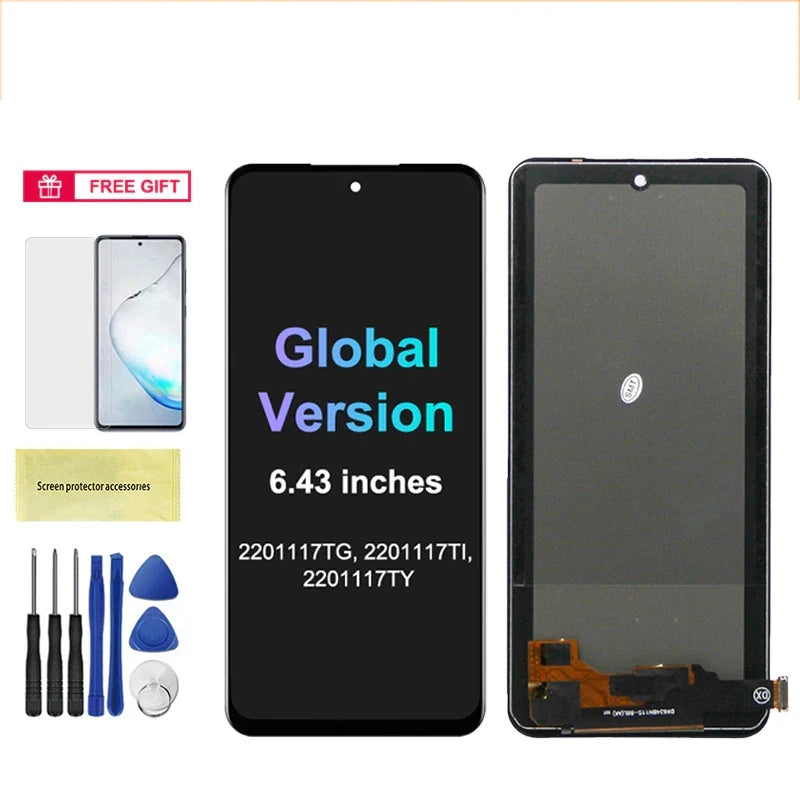 6.43" Screen for Xiaomi Redmi Note 11 2201117TG 2201117TI Lcd Display Digital Touch Screen with Frame for Redmi Note 11  Screen Xiaomi phone repair parts