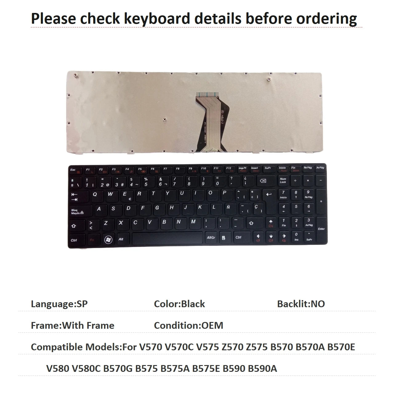 US RU SP AR BR Keyboard For Lenovo V570 V570C V575 Z570 Z575 B570 B570A B570E V580 V580C B570G B575 B575A B575E B590 B590A Lenovo laptop repair parts