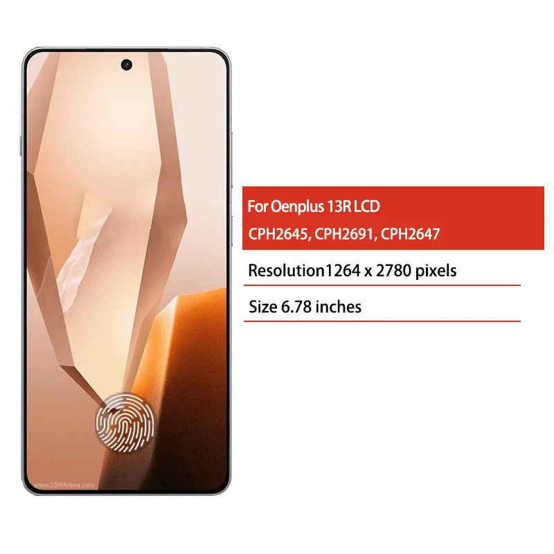 6.78"New 120Hz For OnePlus 13R LCD Display Touch Screen Digitizer Assembly For 1+13R CPH2645, CPH2691, CPH2647 LCD  OnePlus phone repair parts