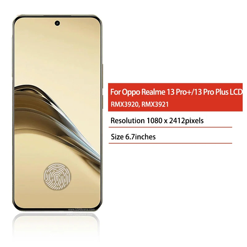 6.7“AMOLED 120Hz For Oppo Realme 13 Pro+ Plus LCD RMX3920, RMX3921 LCD Display Touch Screen Digitizer Assembly Repair Parts Oppo phone repair parts Realme phone repair parts