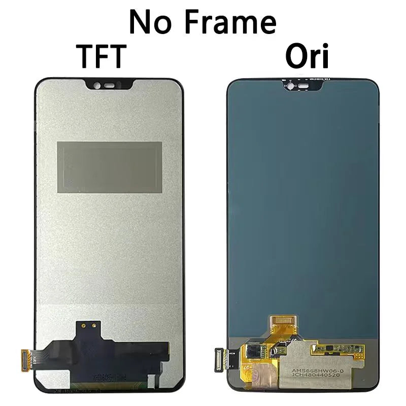 100% Test For Oneplus 6 LCD A6000 A6003 Touch Screen Digitizer Display Replacement Assembly Parts With Frame For One Plus 6 LCD  OnePlus phone repair parts