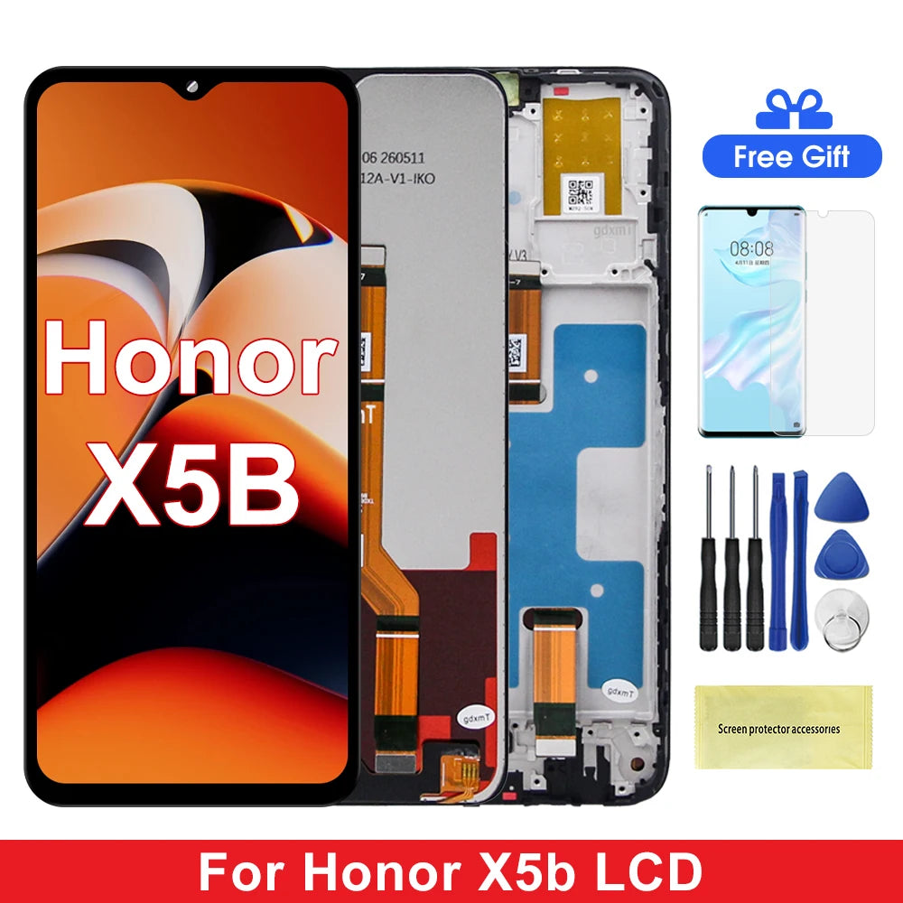 6.56'' Screen For Huawei Honor X5b LCD Display With Frame Screen Touch Panel Digitizer For Honor X5B Plus Display Screen HUAWEI phone repair parts