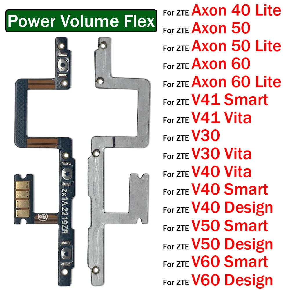 Power On Off Volume Key Button Flex Cable For ZTE V30 V40 V50 V60 V41 Smart Design Vita Axon 40 50 60 Lite ZTE phone repair parts