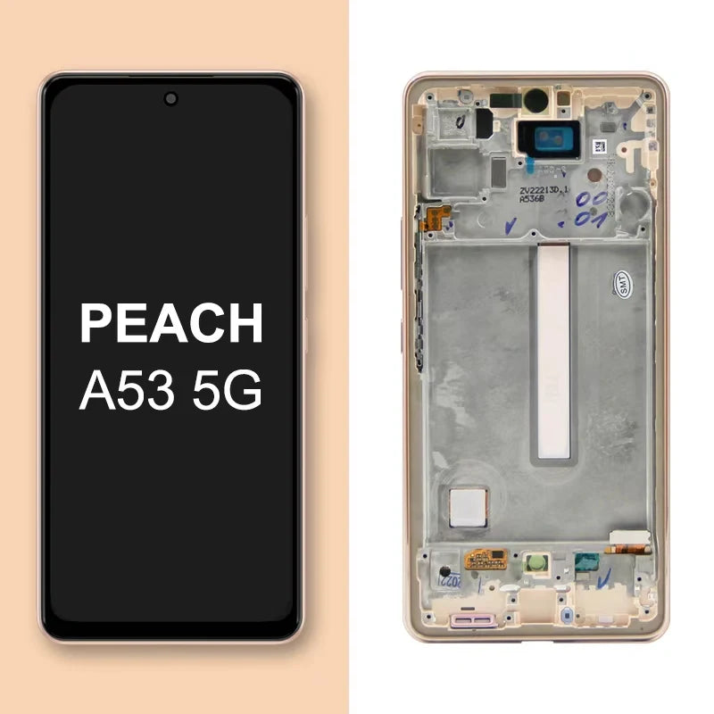 Super AMOLED A53 5G Display Screen with frame, for Samsung Galaxy A53 5G A536 A536B A536U Lcd Display Touch Screen Replacement Samsung phone repair parts