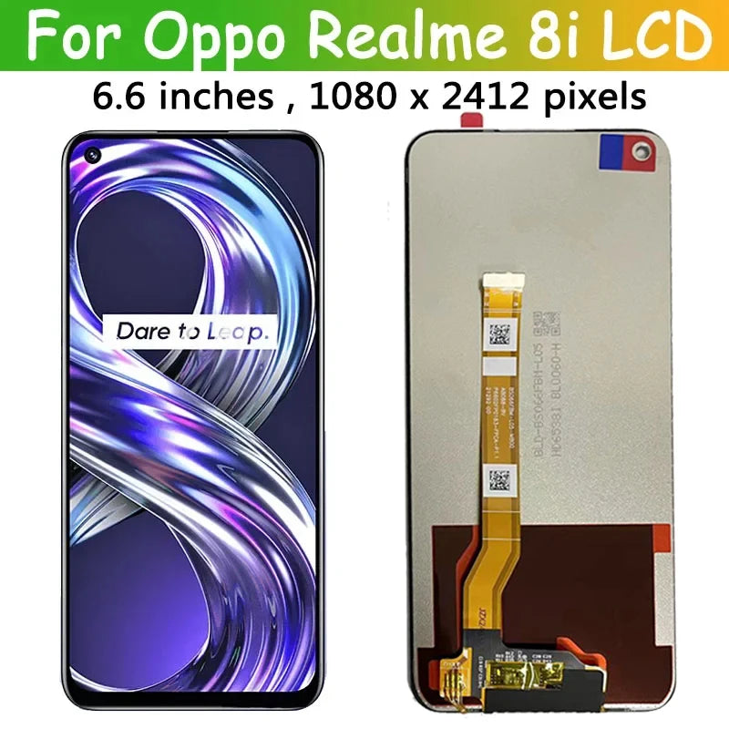 6.6''Screen For OPPO Realme 8i LCD Display WIth Frame 10 Touch Screen Digitizer Assembly  For Realme8i RMX3151 LCD Replacement Oppo phone repair parts Realme phone repair parts