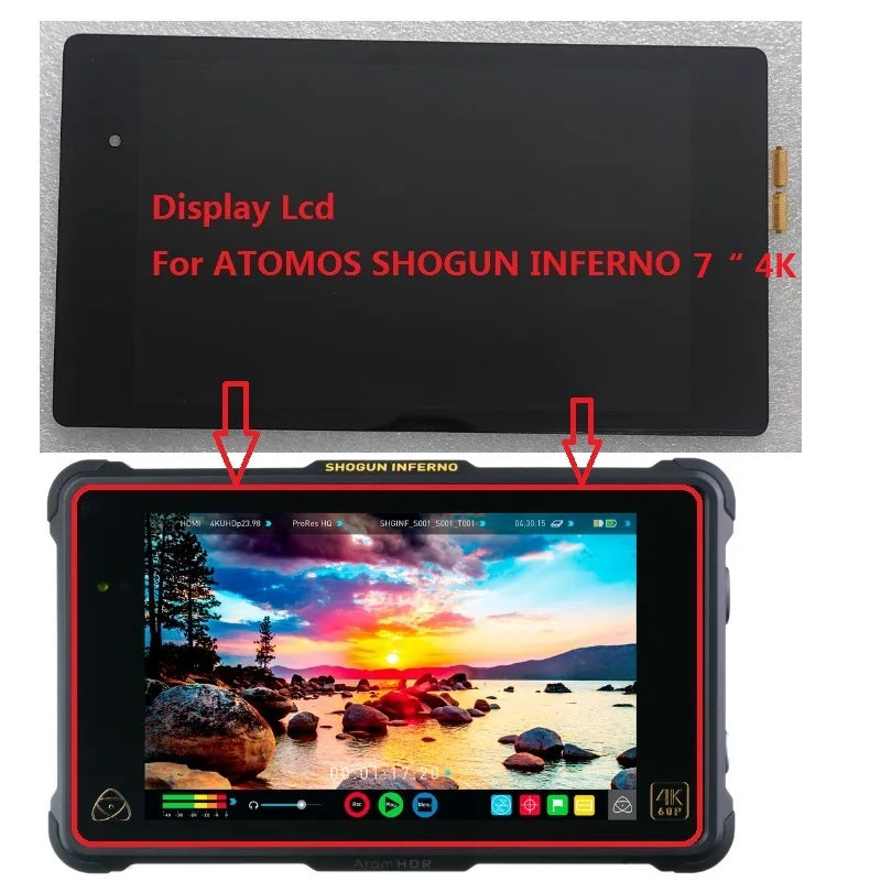 LCD with Touch Screen For ATOMOS SHOGUN INFERNO 7“ 4K Display Digitizer Glass Full Assembly Other Brand tablet repair parts