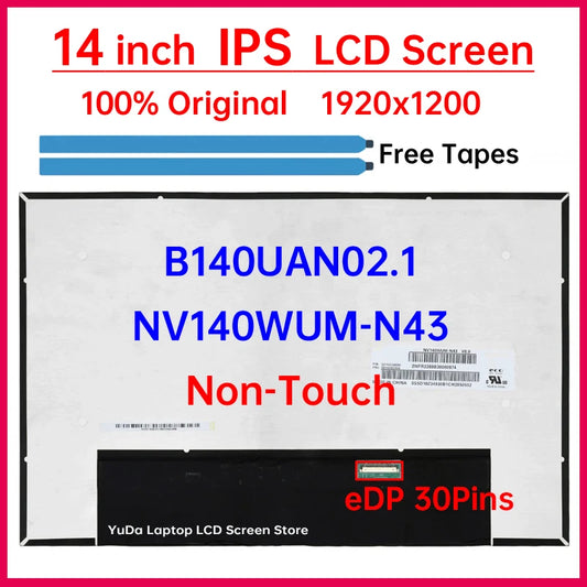 14 Inch Laptop LCD Screen NV140WUM-N43 B140UAN02.1 For Lenovo ThinkPad T14 T14s P14s Gen 3 Gen 4 Display Matrix Panel Non-Touch Lenovo laptop repair parts
