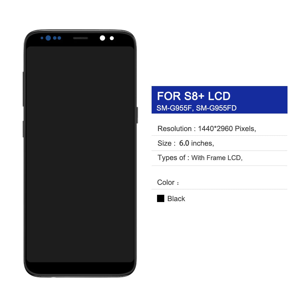 TFT For Samsung Galaxy S8+ G955F Lcd Display Digital Touch Screen S8 Plus Display Screen Assembly Replacement Parts With Frame Samsung phone repair parts