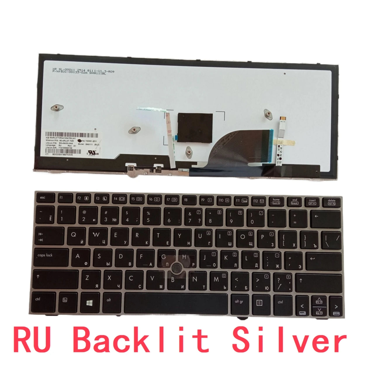 New US UI Russian Spanish Latin Brazil Portuguese Laptop Backlit Keyboard For HP EliteBook 2170p 2170 Notebook PC Replacement  HP laptop repair parts