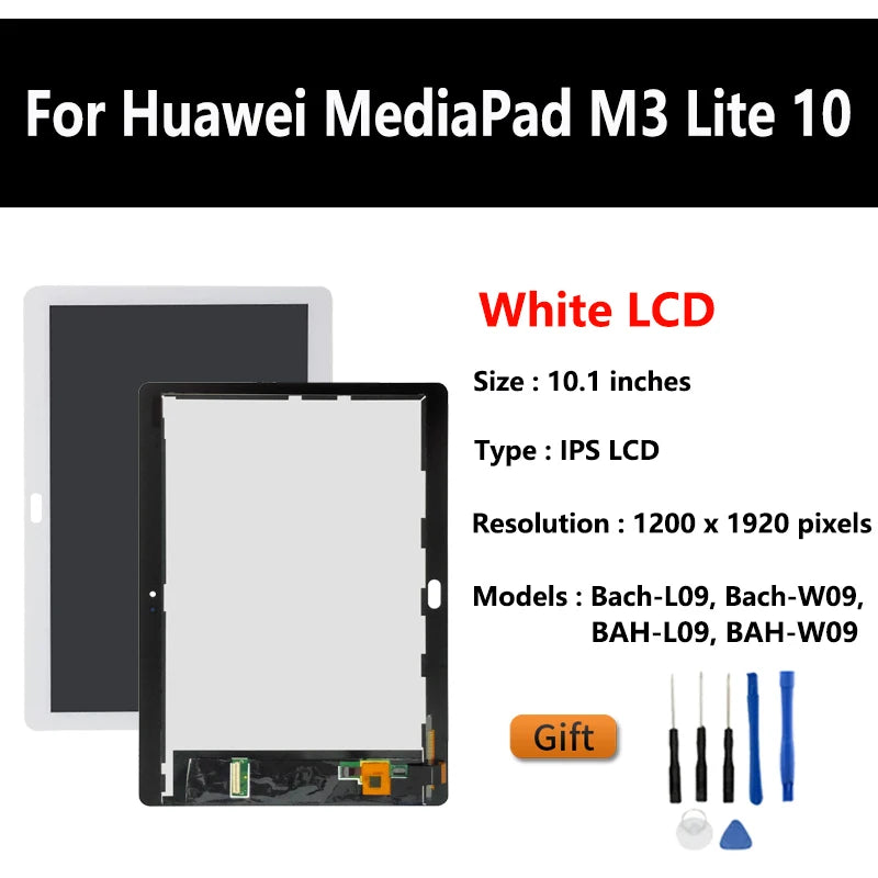New LCD For Huawei Mediapad M3 / M3 Lite CPN-W09 CPN-AL00 CPN-L09 Bach-L09 Bach-W09 LCD Display Touch Screen Digitizer Assembly Tablet repair parts