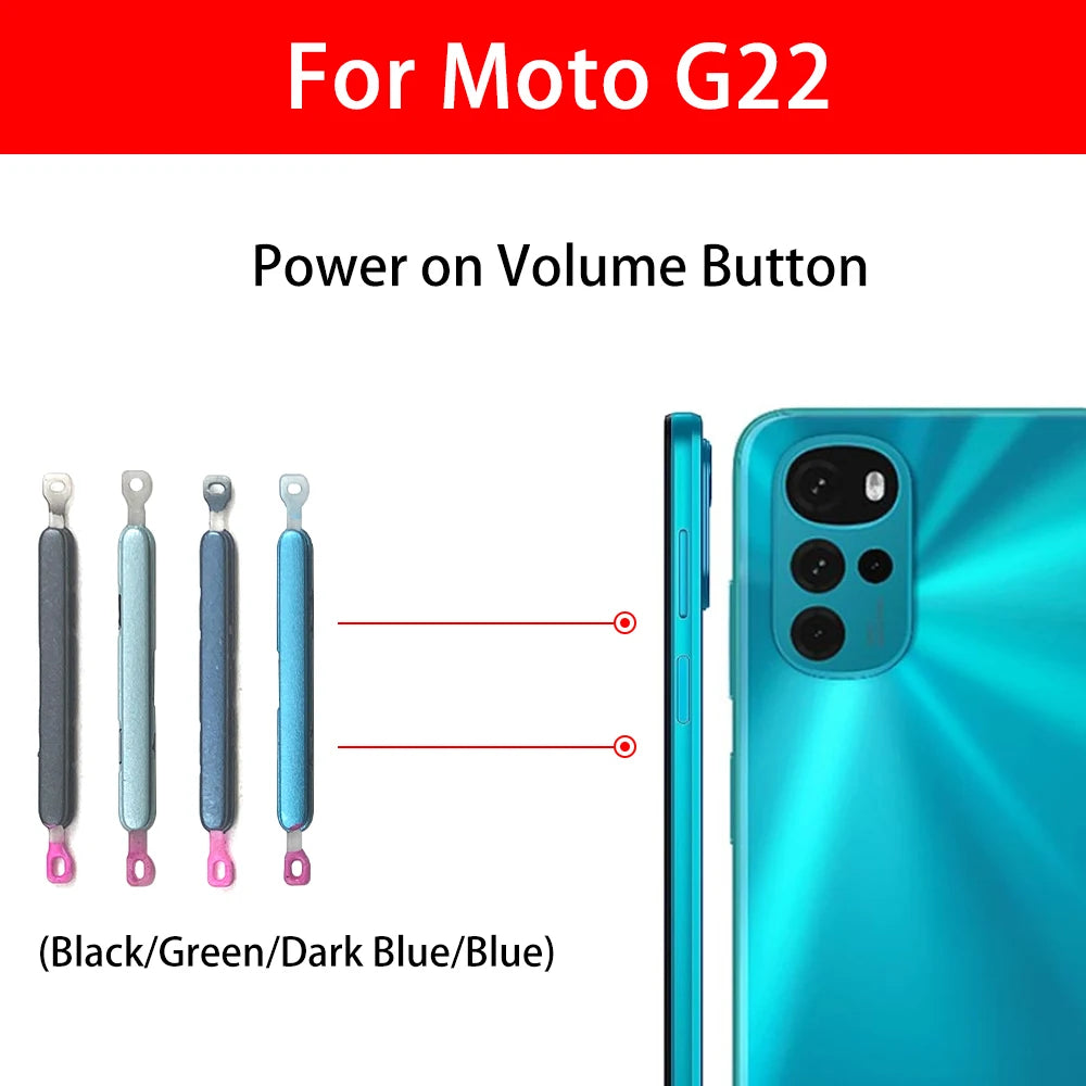 10Pcs/Lot, New For Motorola Moto G22 G32 G52 G62 G72 G82 5G Power Volume Side Button Key Replacement Parts Motorola phone repair parts