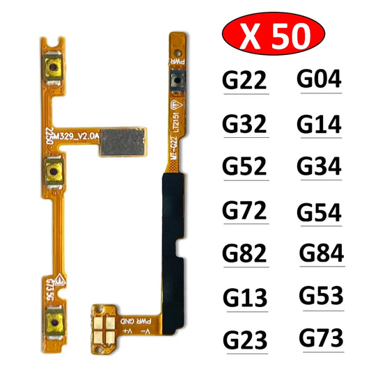 50Pcs, Power On Off Button Volume Key Button Flex Cable For Moto G22 G32 G52 G72 G82 G13 G23 G53 G73 G04 G14 G34 G54 G84 Motorola phone repair parts