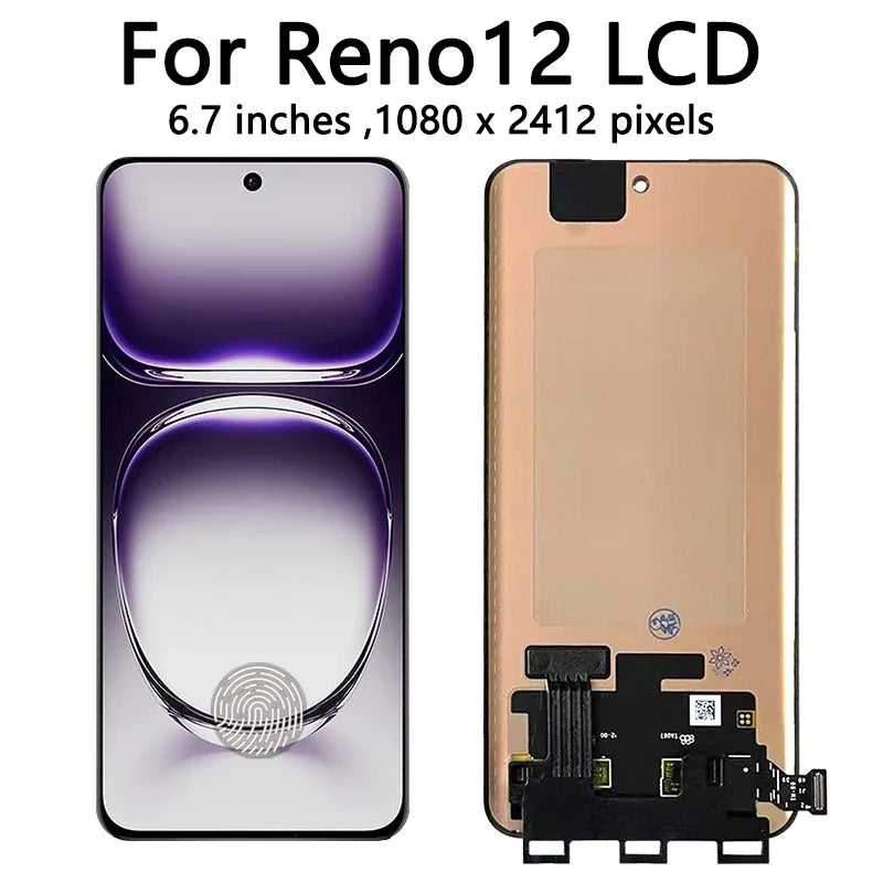 AMOLED For Oppo Reno12 (China) LCD Reno12 F LCD Display+Touch Screen For Oppo Reno 12 Pro (China) Replacement Oppo phone repair parts Realme phone repair parts