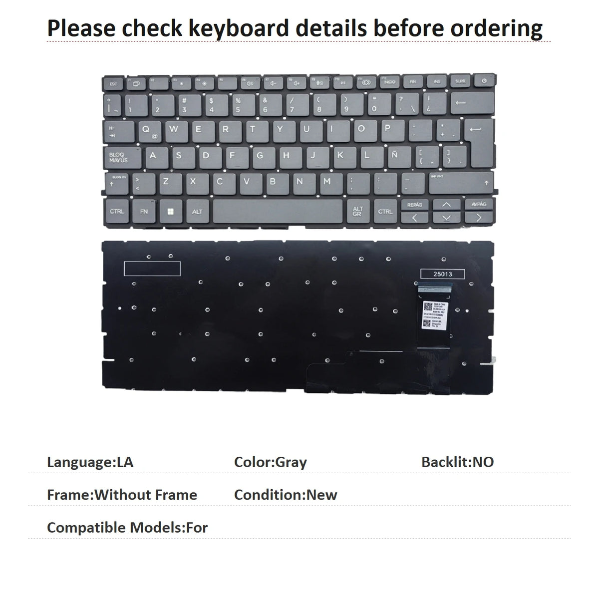 New US Spanish Latin UK Language  Backlit Keyboard For HP  Notebook PC Replacement Keyboard  HP laptop repair parts