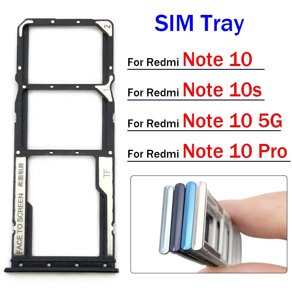 New SiM Card Tray For Xiaomi Redmi Note 10 10s Pro 5G SIM Card Slot SD Card Holder Adapter Replacement Parts  Xiaomi  Xiao mi phone repair parts