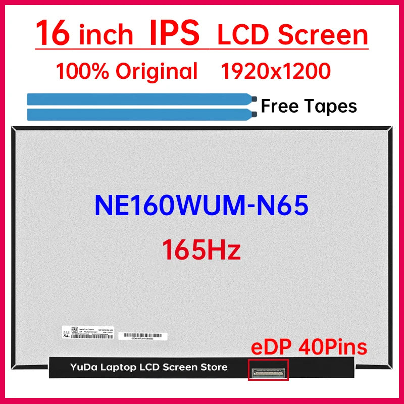 16" LCD Screen NE160WUM-N65 V18.0 V18.1 For HP OMEN 16 Gaming Laptop 16-am Display Matrix Panel Replacement 1920x1200 Non-Touch HP laptop repair parts