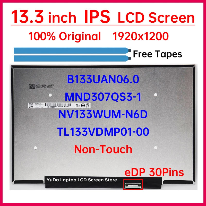13.3 Inch LCD Screen NV133WUM-N6D B133UAN06.0 TL133VDMP01-00 MND307QS3-1 For Lenovo IdeaPad Slim 5 13ARP10 Display Matrix Panel Lenovo laptop repair parts