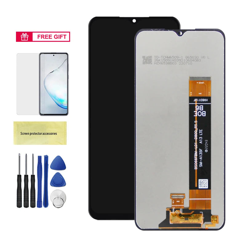 AMOLED For Samsung Galaxy M13 M135 LCD Display Touch Screen Digitizer Assembly with Frame,for Samsung M135 SM-M135F Replacement Samsung phone repair parts