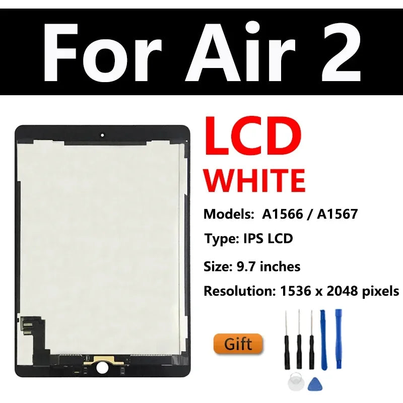 OEM LCD For Apple iPad Air 1 2 3 4 5 2019 2020 2022 A2324 A2123 A2591 A2072 A2152 Touch Screen Display Assembly Replacement  iPad repair parts