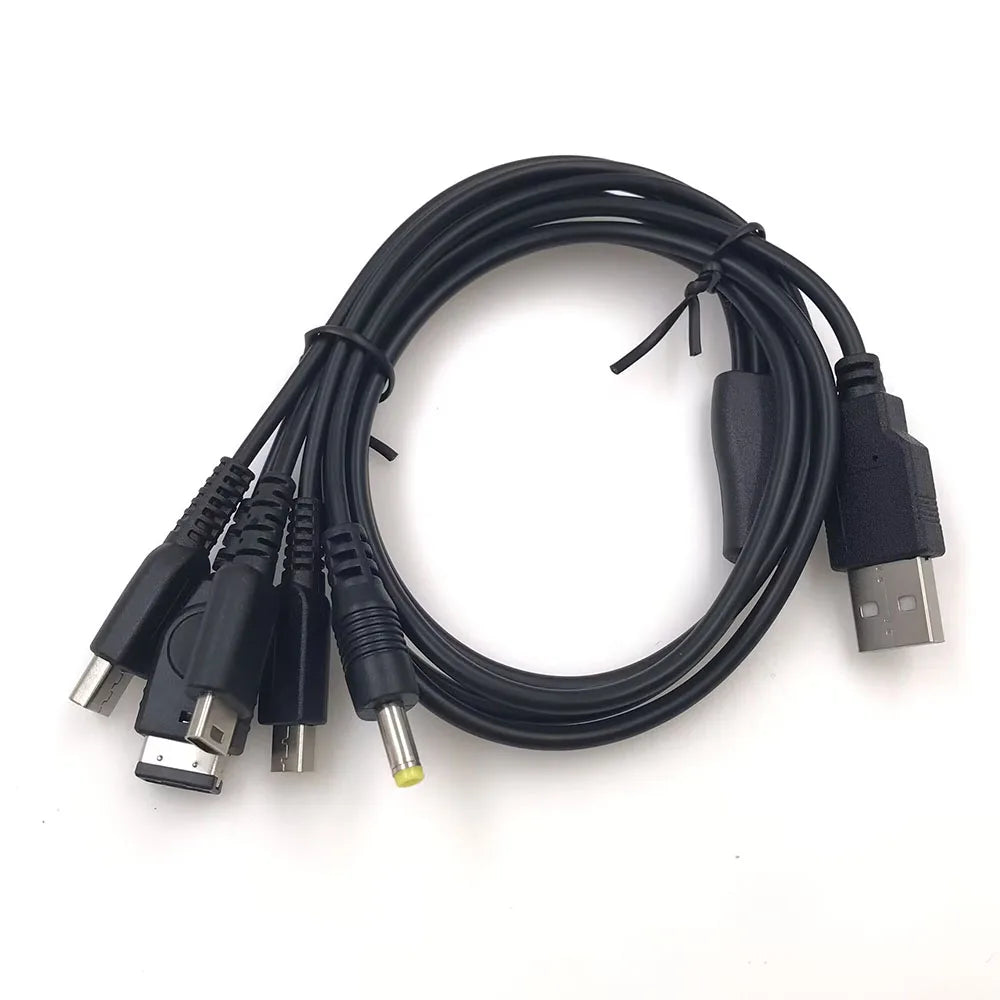 5 In 1 USB Charging Cable For Nintendo New 3DS XL NDS Lite Ndsi XL Wii U Charger Cable For Nintendo GBA SP For Sony PSP 1000/200 Game console repair parts