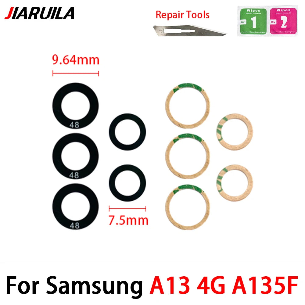 100Pcs Rear Back Camera Glass Lens For Samsung A03 A03s A04 Core A04s A04E A14 A24 A34 A54 A13 A23 4G 5G With Ahesive Samsung phone repair parts
