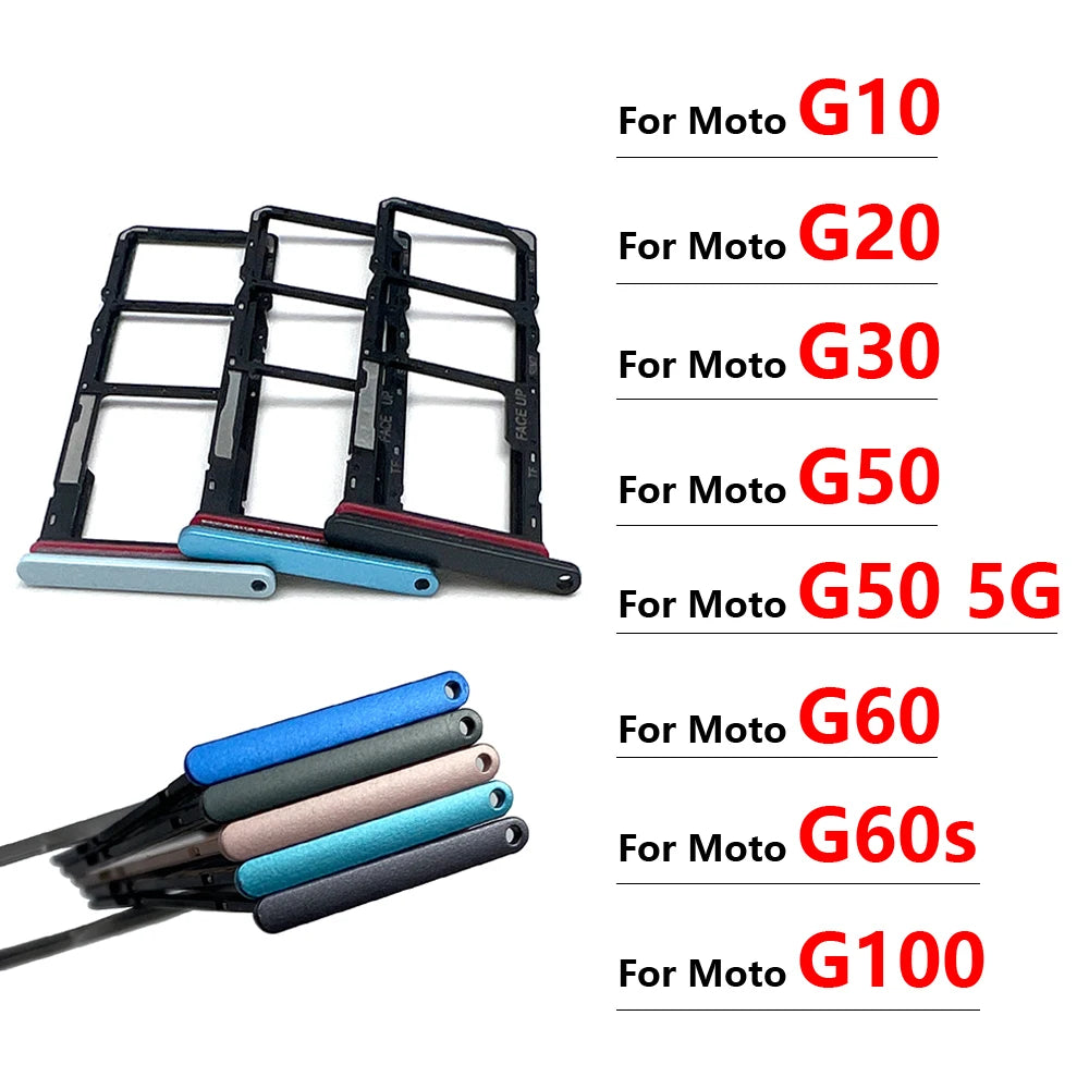 New For Motorola Moto G10 G20 G30 G50 G60 G60s G100 5G SIM Card Slot SD Card Tray Holder Adapter Replacement Parts Motorola phone repair parts