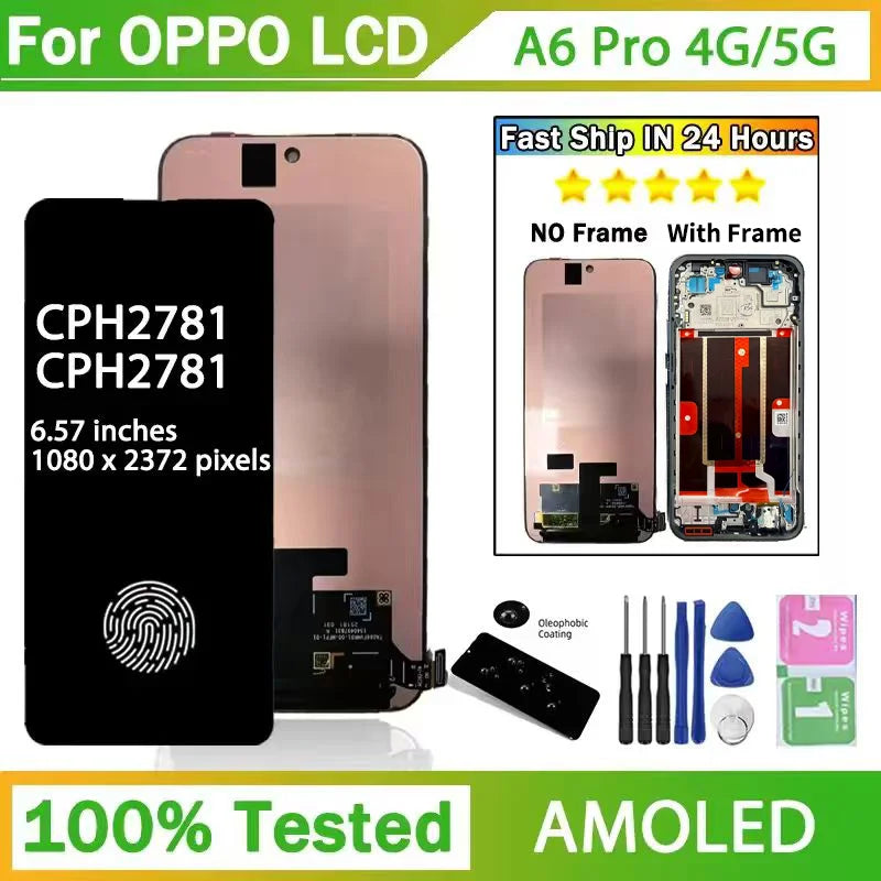 CPH2799 CPH2781 Premium Lcd For Oppo A6 Pro A6Pro 4G/5G Display Touch Screen Digitizer Panel Assembly Replacement Oppo phone repair parts Realme phone repair parts