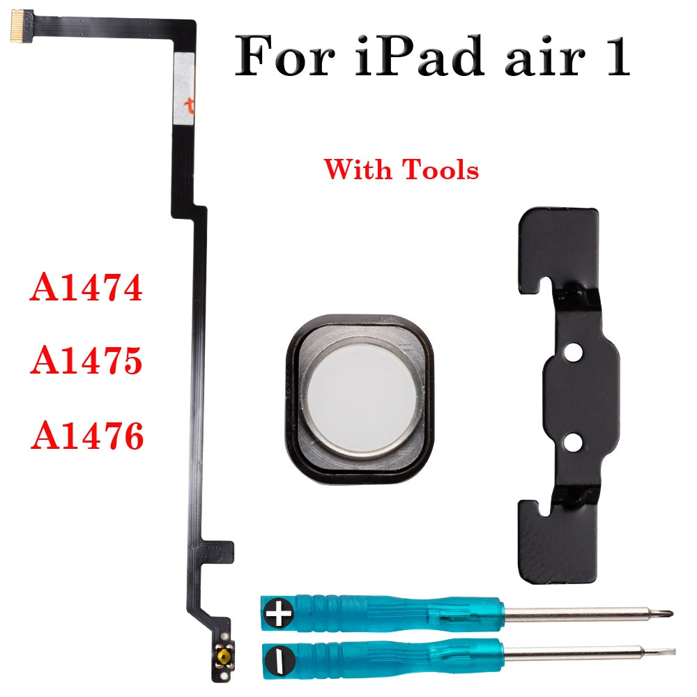 1set Home Button Key With Flex Cable Compatible For iPad Air 1 A1474 A1475 A1476 iPad tablet repair parts