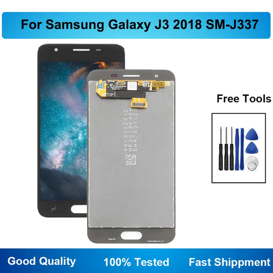 For Samsung Galaxy J3 2018 SM-J337 J337V J337P J337T J337A LCD Display Touch Screen Assembly Free Tools Tablet repair parts