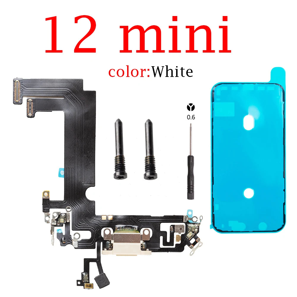 Charging USB Port Flex For iPhone 11 14 Pro Max 12 13Pro Charging Port Dock Connector Flex Cable With MicroPhone Jack Flex Cable iPhone phone repair parts